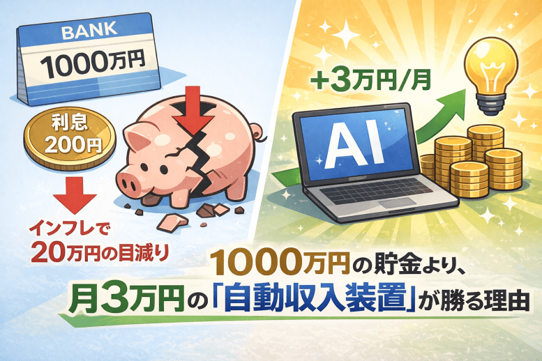 1000万円の貯金より、月3万円の「自動収入装置」が勝る理由