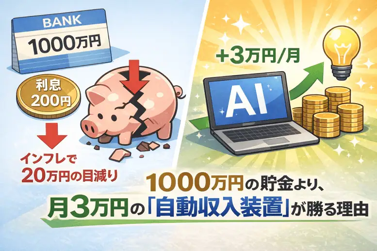 1000万円の貯金より、月3万円の「自動収入装置」が勝る理由