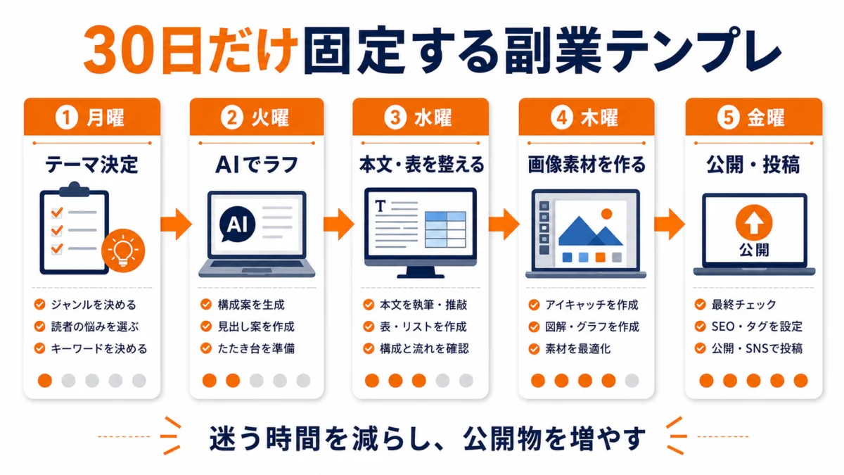 30日だけ固定する副業テンプレ