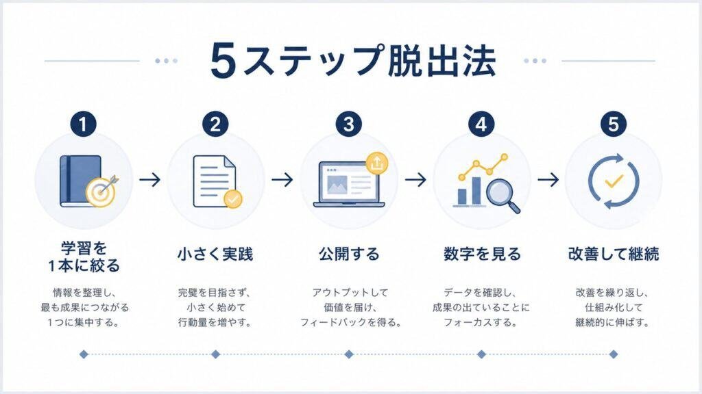ノウハウコレクターから抜け出す5ステップ脱出法