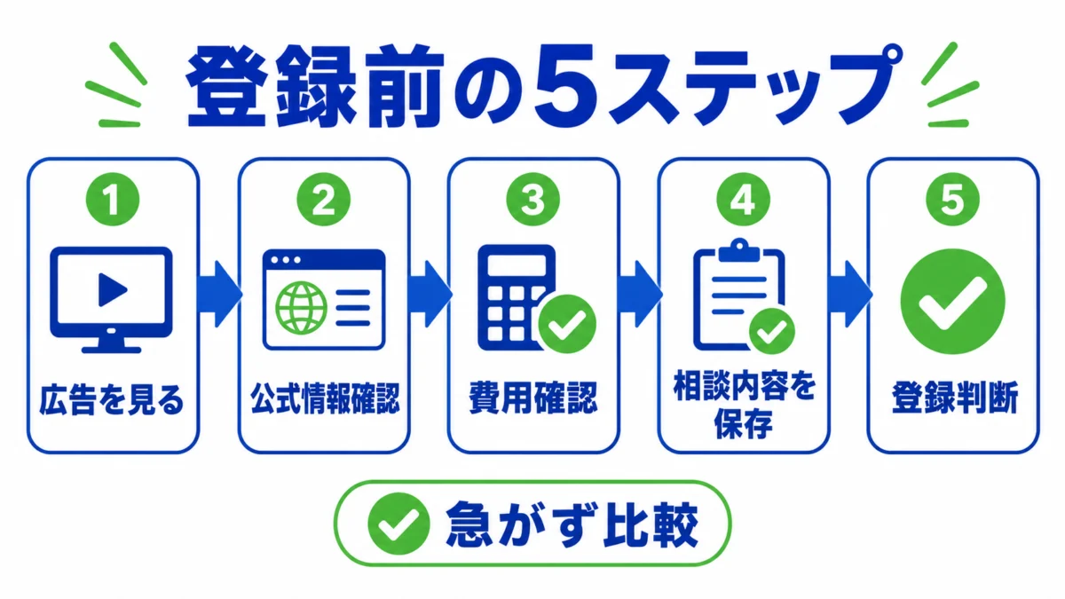 合同会社支援を登録前に確認する5ステップ図解
