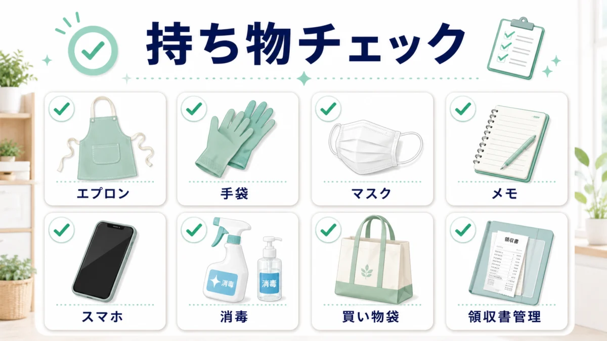 家事代行・買い物代行の持ち物チェック
