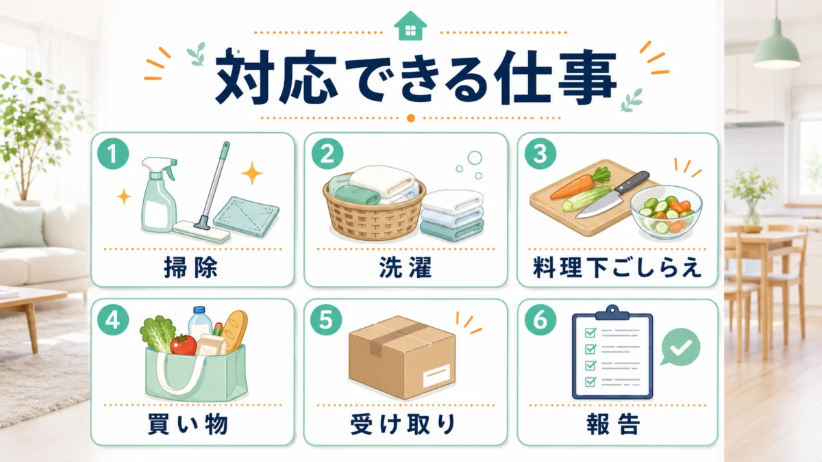 家事代行と買い物代行で対応できる仕事