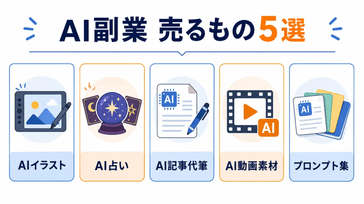 結論：AI副業で売るものは、この5つから1つ選べばいい